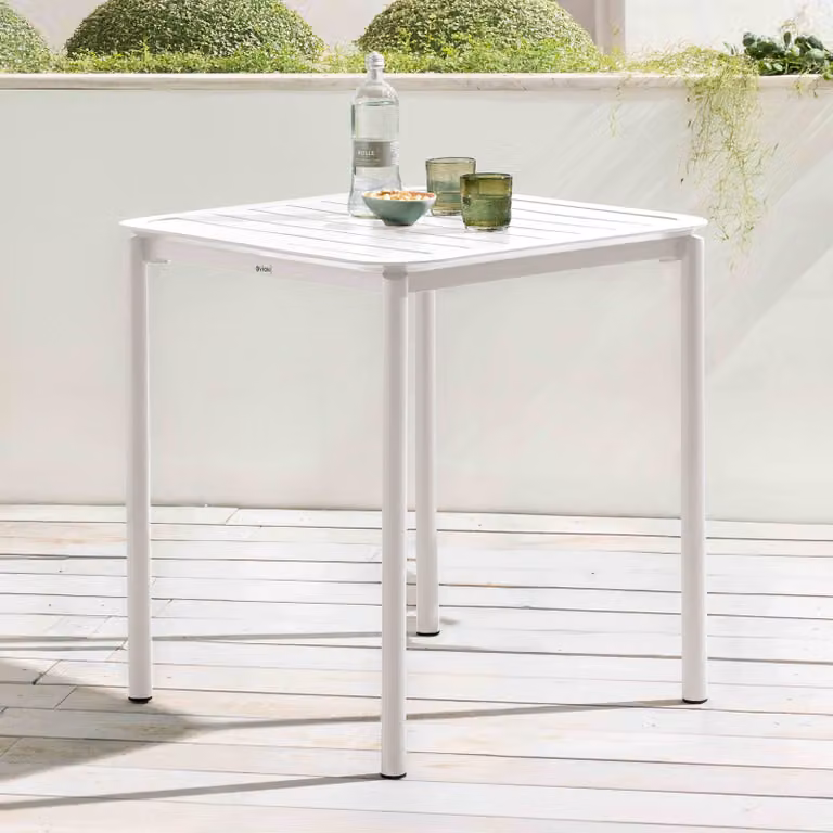 Tavolo da terrazza quadrato (70x70 cm) bianco - Oviala Almada
