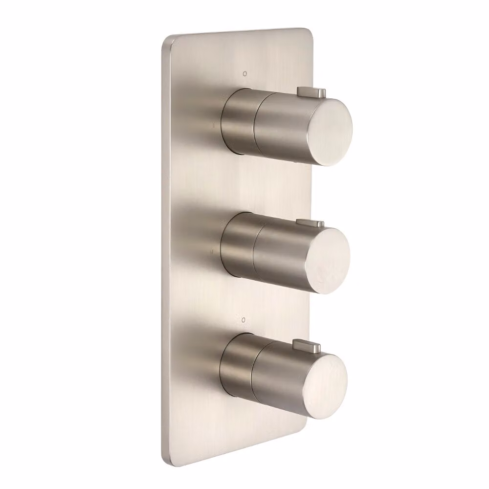 Miscelatore Doccia Termostatico 3 Vie Nichel Spazzolato Harting - Hudson Reed