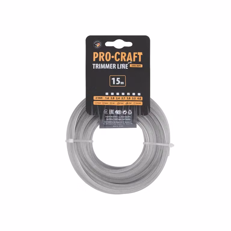 Filo per falciatura rinforzato (3 mm) (15 m) quadrato PROCRAFT KV/AR-3/15