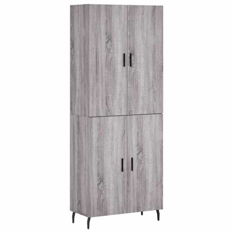 Credenza Grigio Sonoma 69,5x34x180 cm in Legno Multistrato