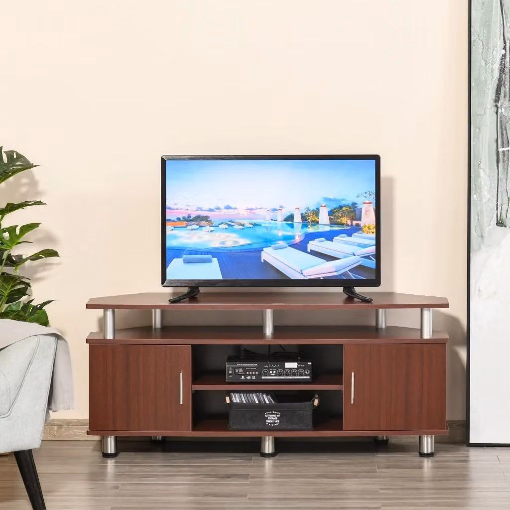 EasyComfort Mobile Porta TV Classico da Soggiorno in MDF e Metallo, Marrone, L: 120 cm, P: 39.5 cm, H: 52 cm – 2
