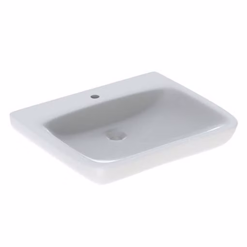 Geberit Renova Nr. 1 Comfort, lavabo avec encastrement, 650x550mm, avec trou pour robinetterie, sans trop-plein, blanc, 258567600, 258567600