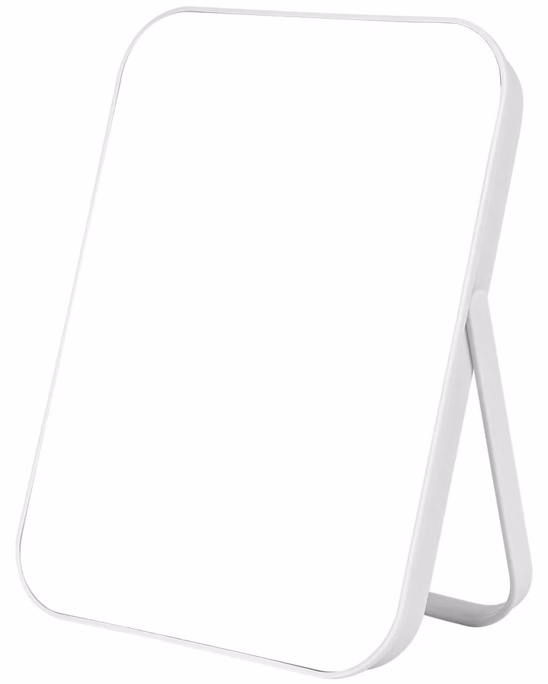 Specchio da trucco pieghevole, 17,5x24 cm, specchio da viaggio con supporto