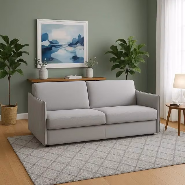 Divano Fisso 3 Posti Severo DMORA Grigio Made in Italy L: 200 cm, P: 95 cm