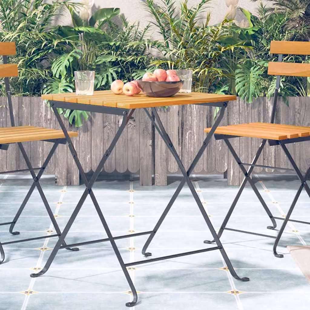 vidaXL Tavolo da Bistrot Quadrato in Legno di Acacia Marrone L: 54 cm, P: 54 cm, H: 71 cm