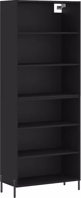 Credenza | Madia | Buffet da pranzo | Armadio da pranzo Nera 69,5x32,5x180 cm Legno Multistrato