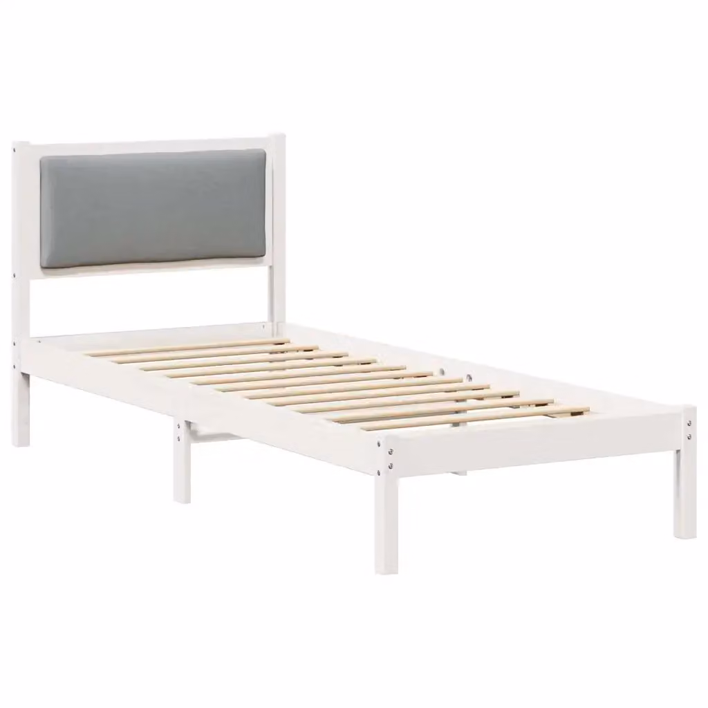 Struttura del letto vidaXL in pino massello grigio e bianco, L 200 x L 80 cm – 2