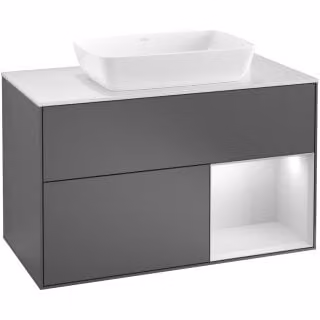 V&B vanity unit Finion 100, Pl bla m, Reg Oli. m Lac, Peo m
