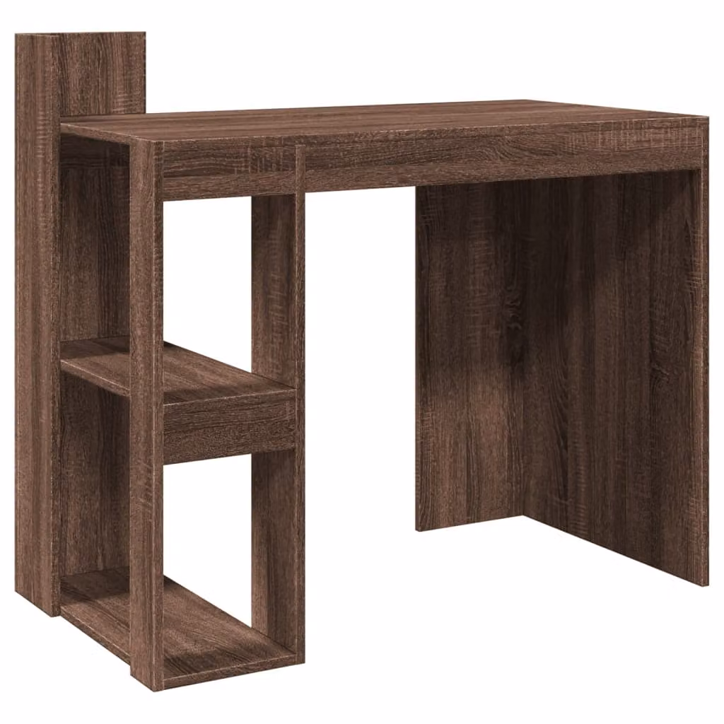 Scrivania Rovere Marrone 103,5x56,5x94 cm in Legno Multistrato
