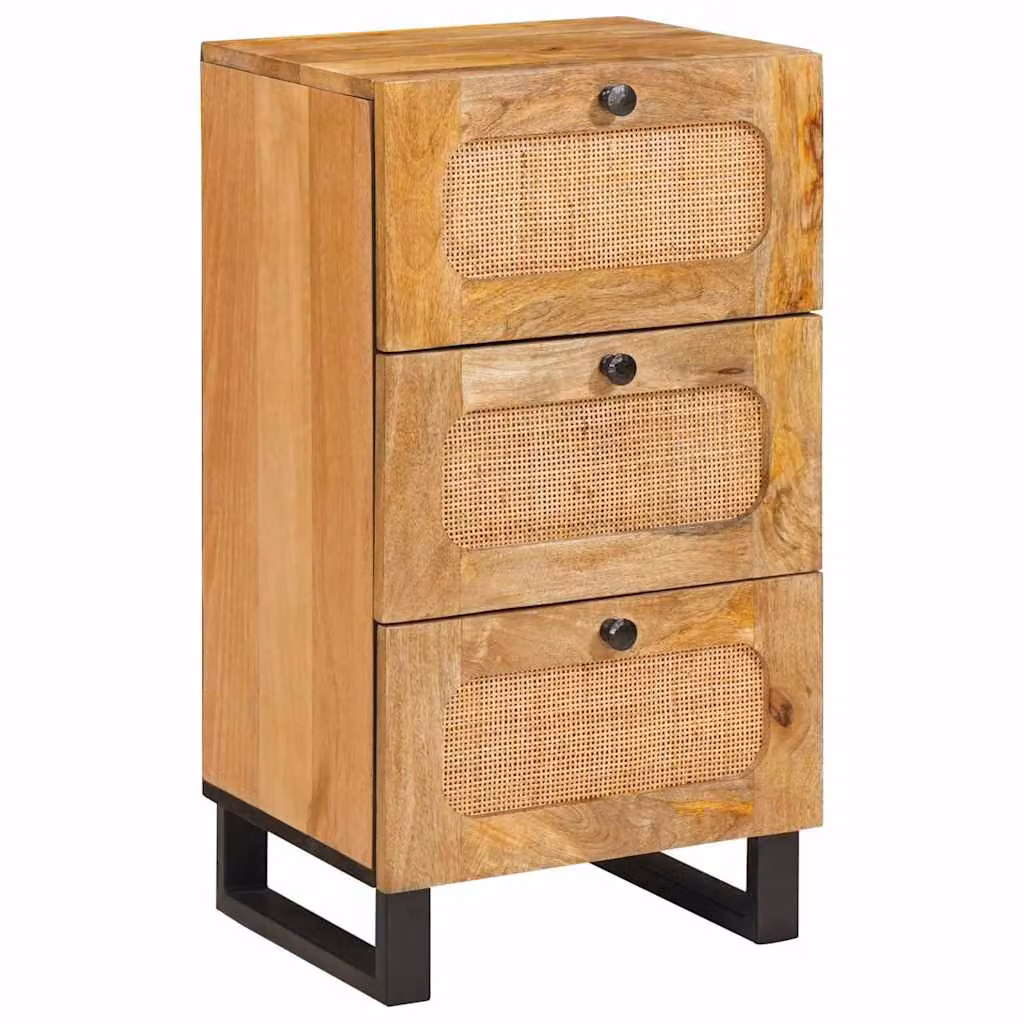Credenza moderna vidaXL in legno di mango massello marrone L 40 cm, P 33 cm, H 75 cm