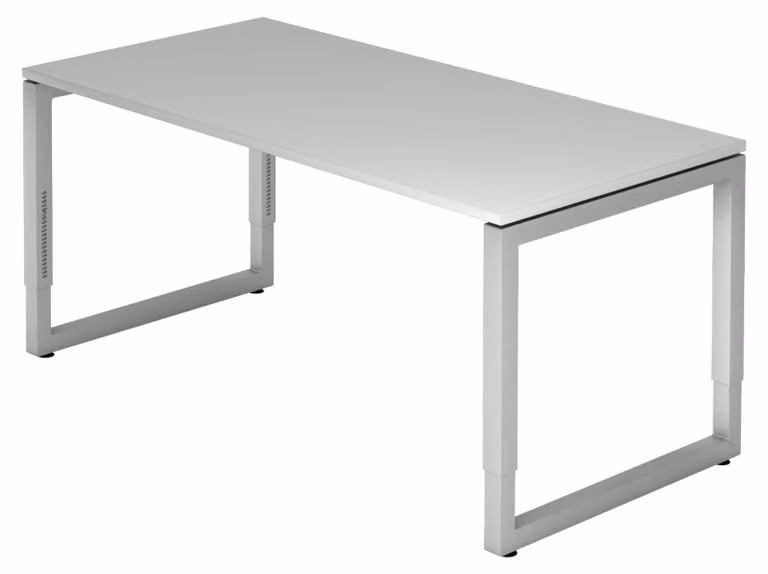 bümö Scrivania Serie-R - Struttura: argento, dimensioni: 160 x 80 cm, decorazione: grigio