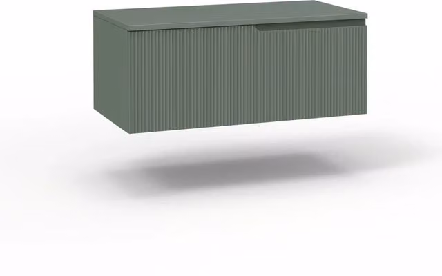 Base con top 1 cestone VENERE verde salvia_90x45x37
