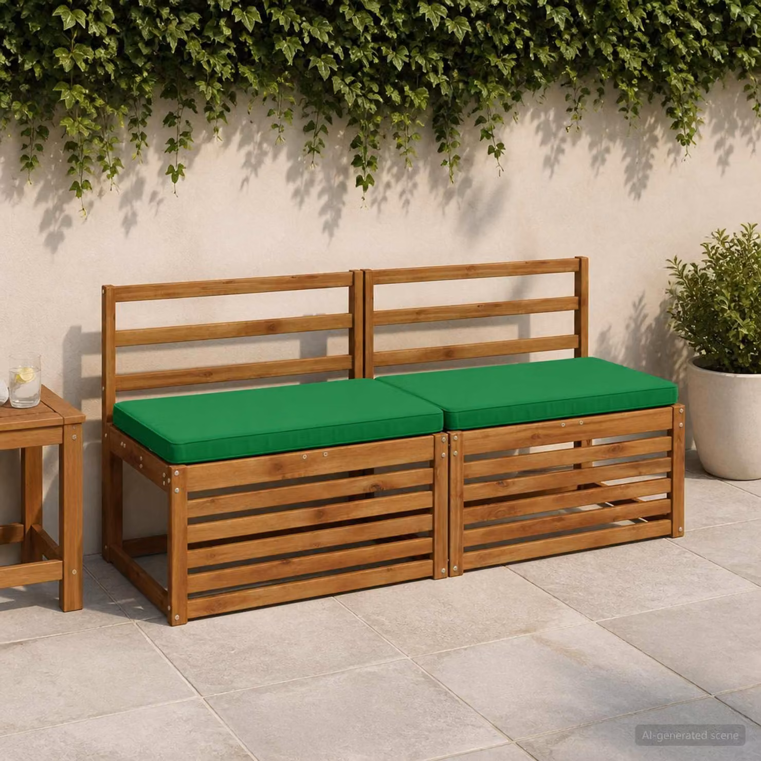Cuscino per panchina vidaXL VUGHT verde in poliestere con rivestimento rimovibile e resistente ai raggi UV