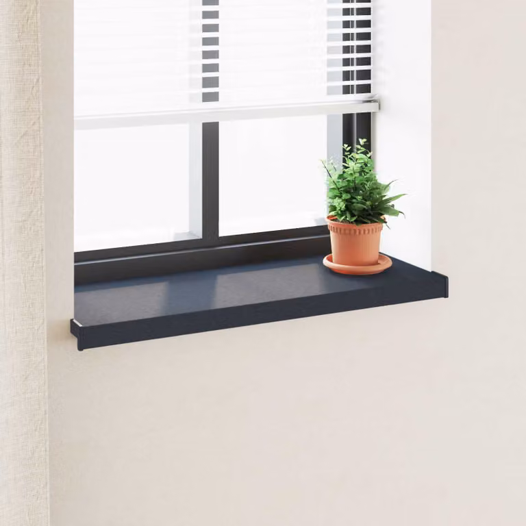 Soglia della finestra vidaXL in PVC color antracite con venature del legno L: 80,0 cm, P: 35,0 cm, H: 4,5 cm