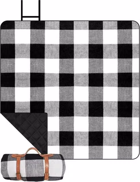 Decken per Esterno Impermeabile per Camping e Spiaggia - Pieghevole e Trasportabile - Ombrellone per Picnic e Camping - 150 x 200 cm Nero