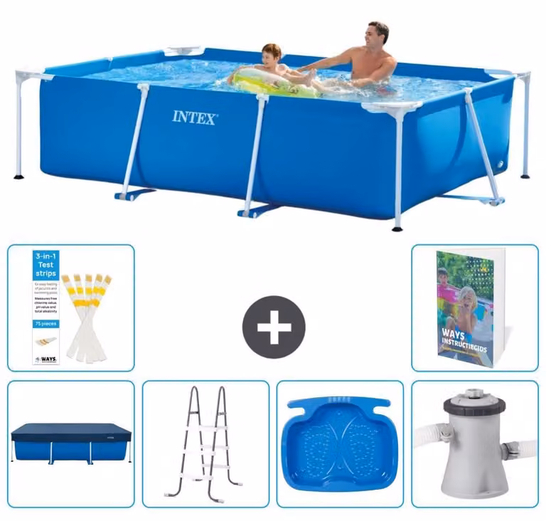Piscina fuori terra rettangolare - 260x160x65 cm - composta da 5 elementi, modello S140