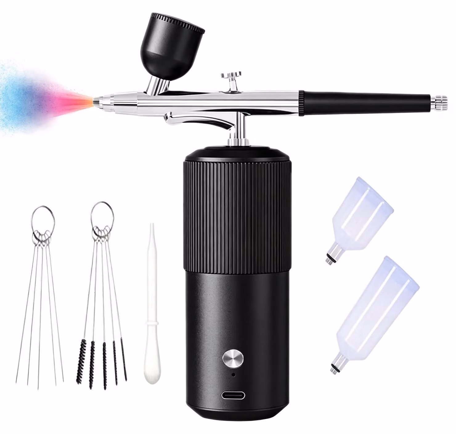 Kit per aerografo con compressore, ugello da 0,3 mm, connessione USB, ideale per il trucco e la nail art