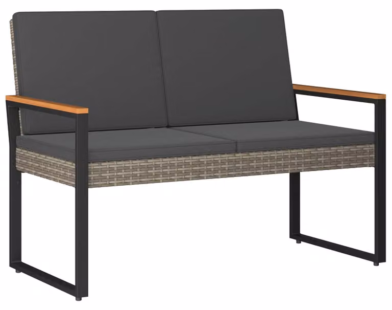 Panchina da esterno Grigio e Grigio Scuro 107 x 61 x 80 cm
