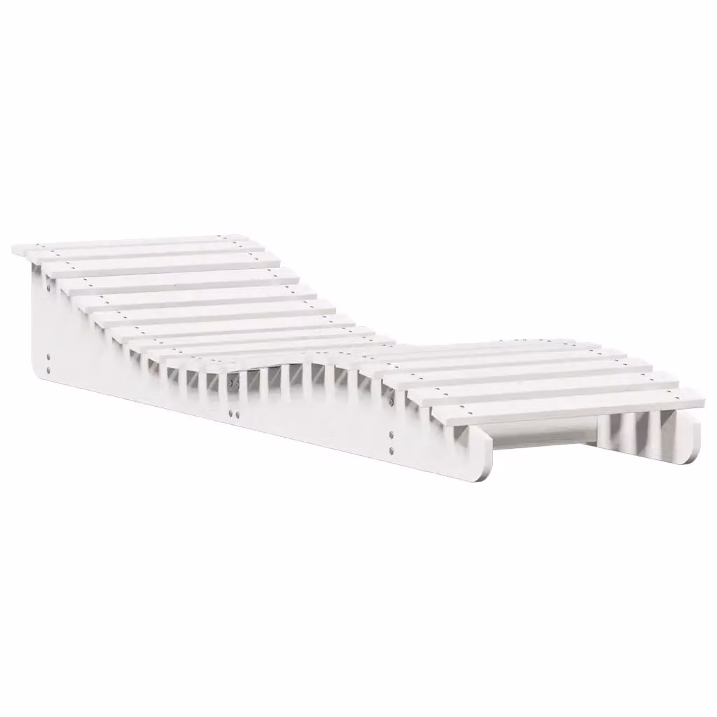 Lettino prendisole moderno vidaXL in legno di pino laccato bianco con design ergonomico L: 205 cm, P: 60 cm, H: 31,5 cm – 2