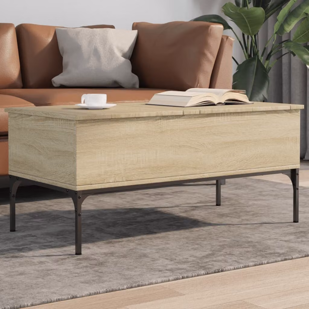 Maison Exclusive - Tavolino Sonoma in rovere 100x50x45 cm Materiale ligneo e metallo
