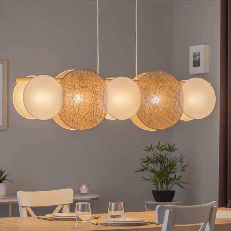 Lampada a sospensione Pulse TK Lighting, dimmerabile, Marrone / Ruggine, Soggiorno / Sala da pranzo, Tessuto / Stoffa / Seta, Lampada a sospensione