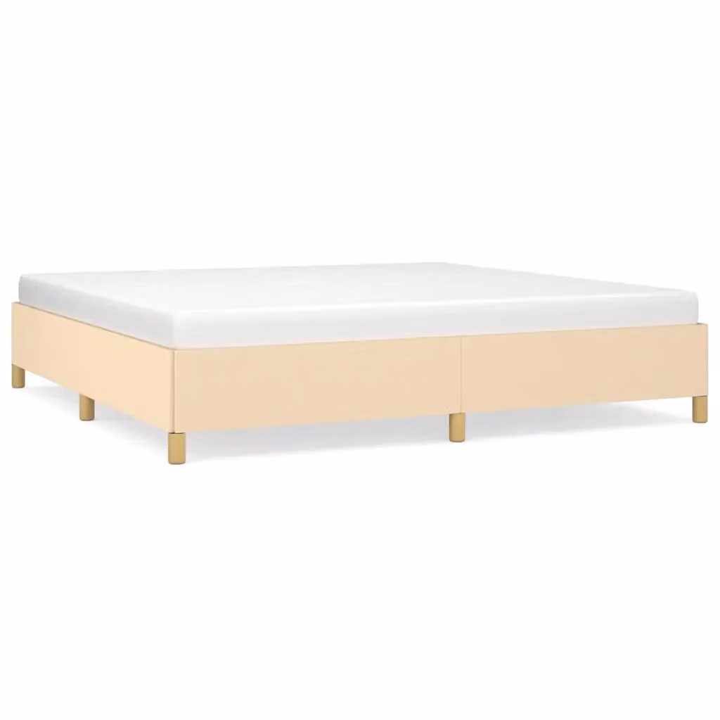 Struttura Letto Design Mania in Tessuto Beige con Giroletto senza Materasso L/P: 200 x 200 cm – 2