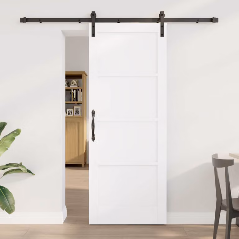 vidaXL Porta scorrevole 78 x 202 cm Legno ingegnerizzato Bianco e Nero