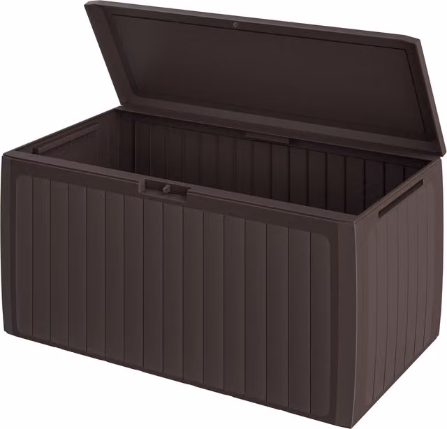 Baule da giardino Board Plus Casaria marrone L: 116 cm, P: 47 cm, H: 60 cm – 1