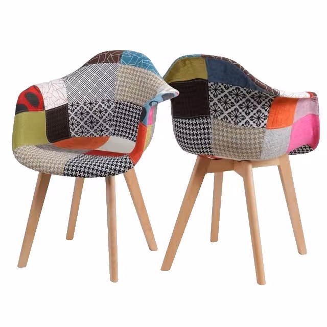 Sedie da pranzo, schienale di design, design moderno, rosso