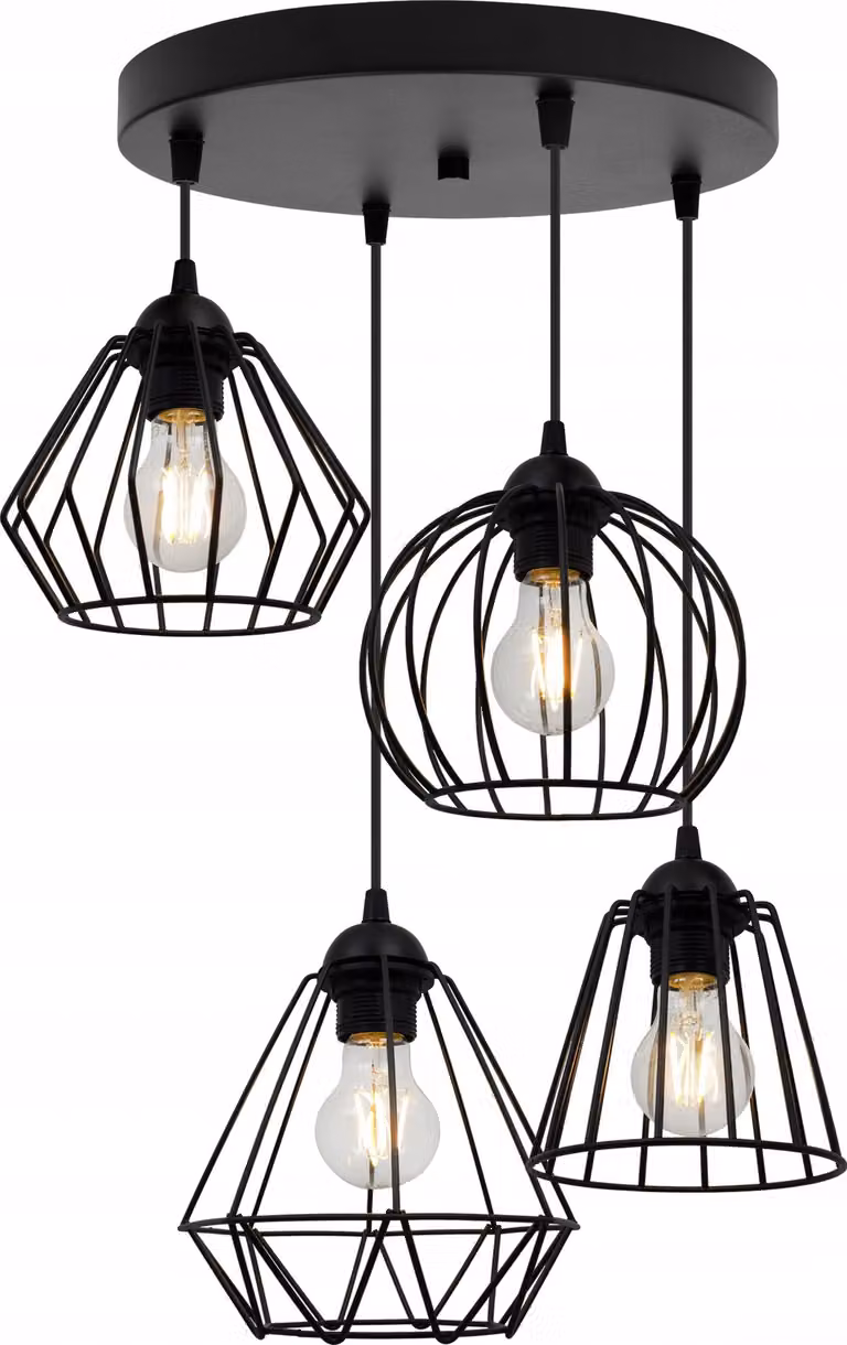 Lampada A Sospensione In Filo Nero - Mix Di Lampadari Loft