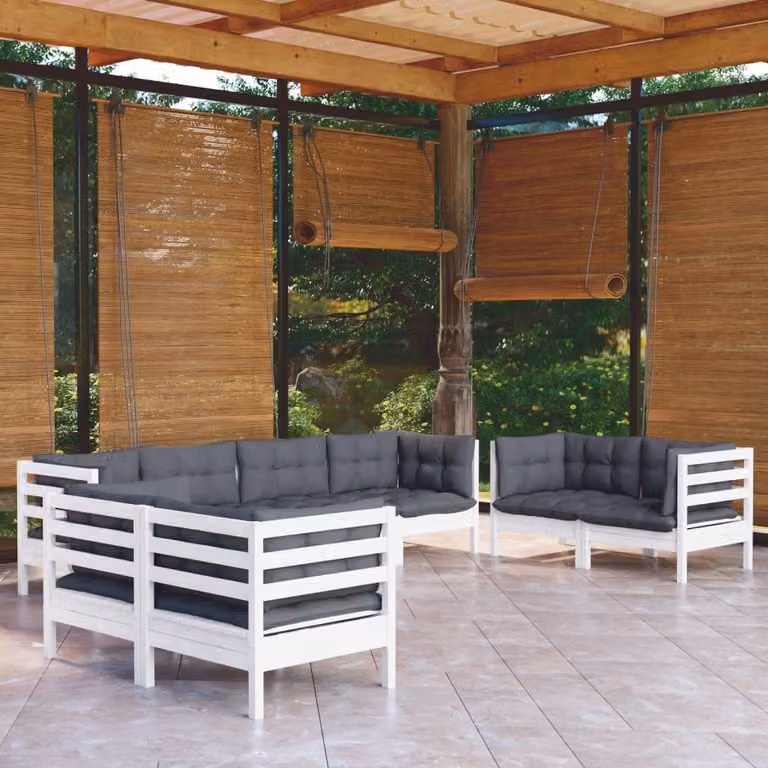 Maison Exclusive - Set Salotto da Giardino con Cuscini 8 pz Legno Massello di Pino
