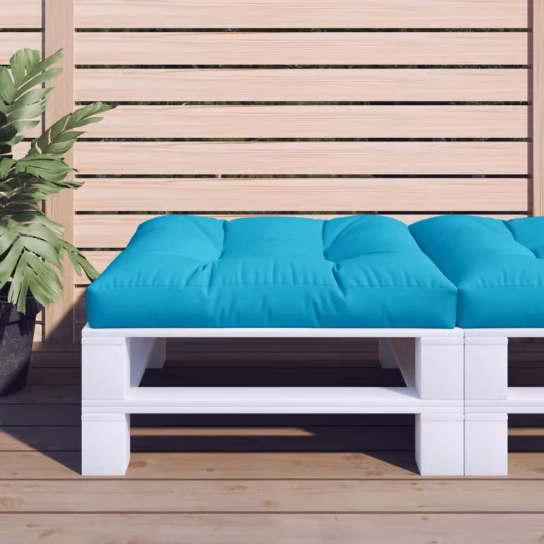 vidaXL Cuscino per Pallet Turchese in Poliestere, L/P/H: 80 x 80 x 12 cm