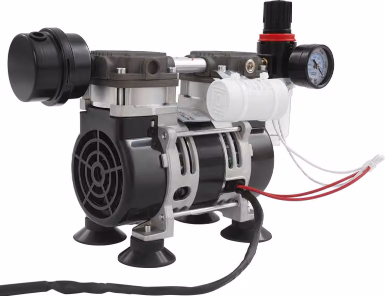 Pompa per vuoto industriale oil-free - OL210A - Pompa a pistoni silenziosa - Potenza 230 W - Velocità 1400 giri/min - Spina UE - Motore in filo di rame
