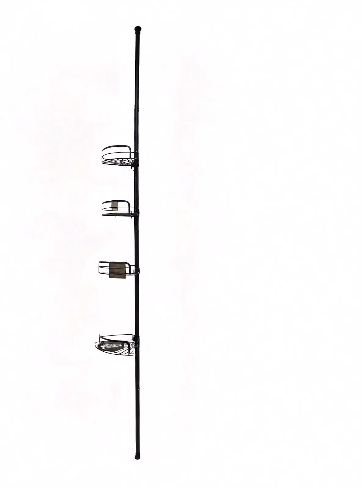 Ripiano angolare telescopico - 4 livelli - Altezza regolabile - Estensibile - Metallo - 85–316 cm - Nero