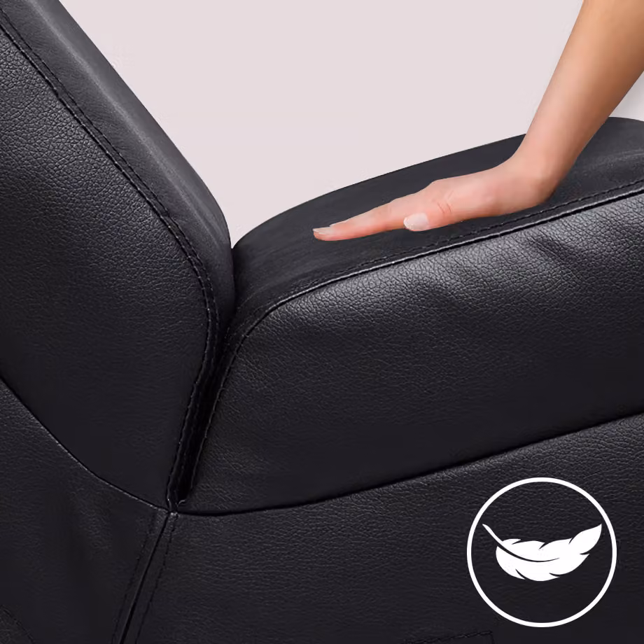 Poltrona relax London Casaria nera in similpelle con braccioli e design ergonomico – 2