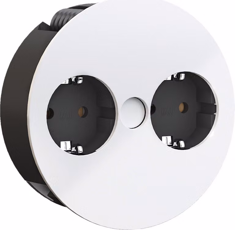 BACHMANN TWIST 2x contatto di terra, puntali, spina di montaggio contatto di terra, bianco, 2 m