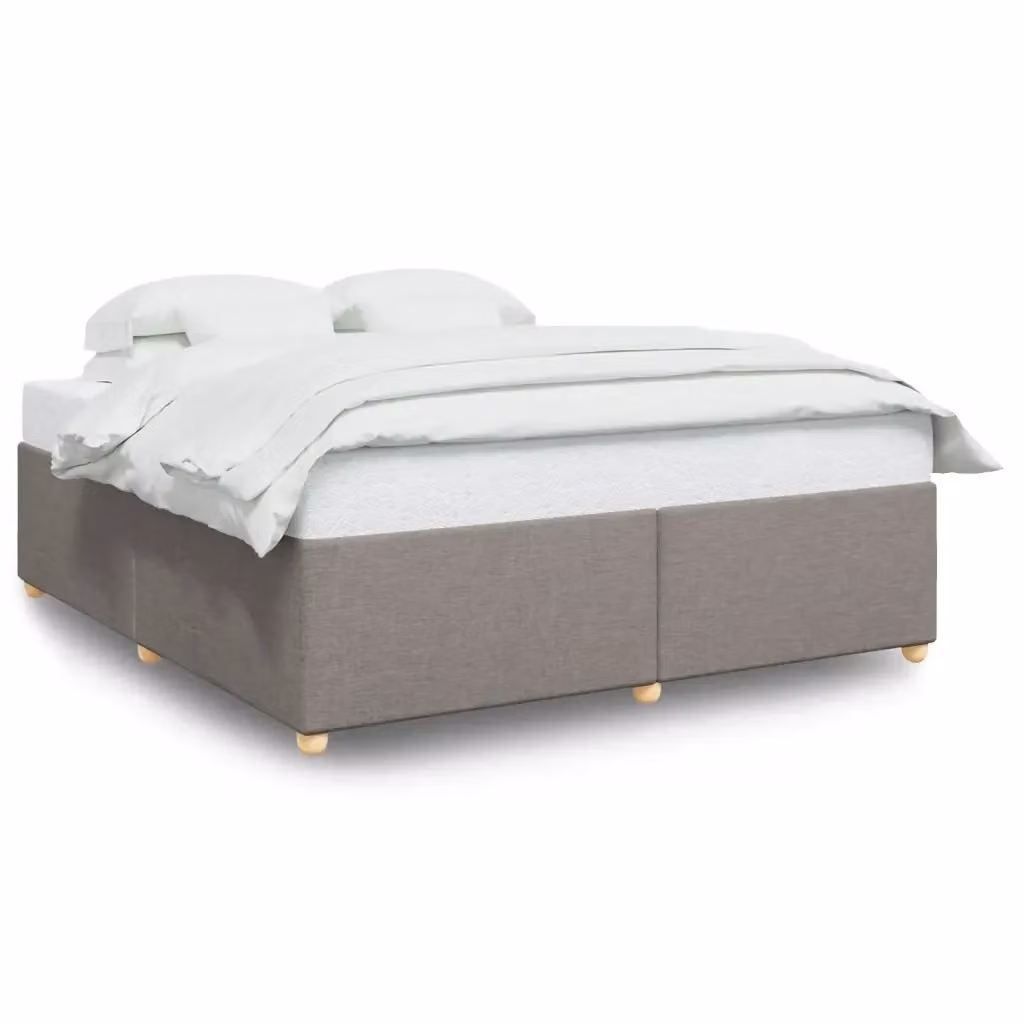 Giroletto vidaXL in tessuto beige e grigio con doghe in legno e struttura in pino, L/P: 180 x 200 cm – 2