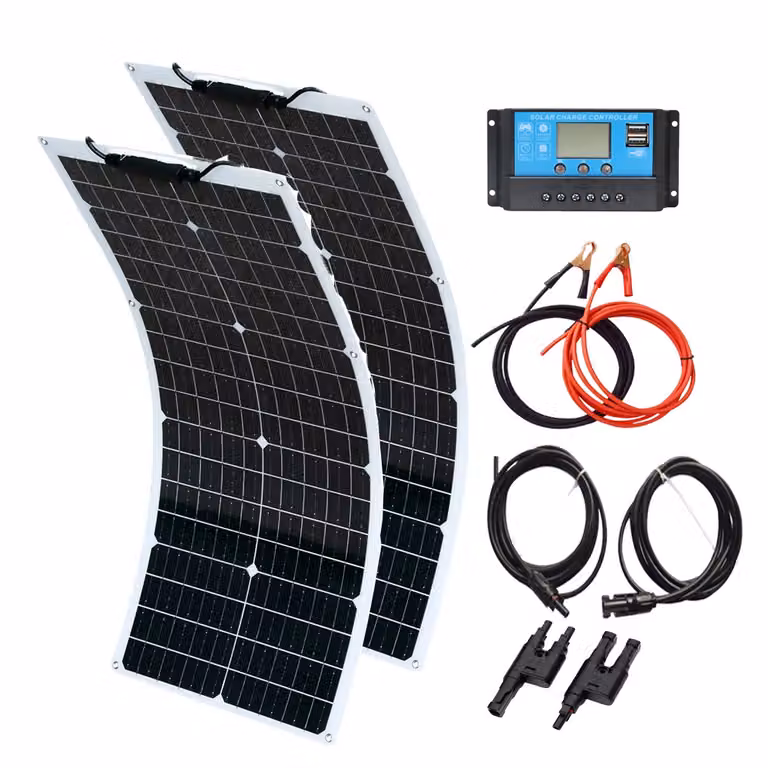 Kit pannello solare, potenza 50W - 100W, silicio monocristallino, design flessibile, kit solare 24V 100W