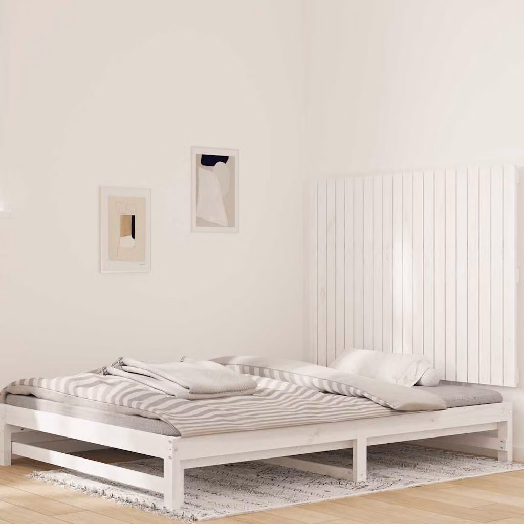 Testiera da parete vidaXL in legno massello di pino bianco, L 127,5 cm x P 3 cm x H 90 cm