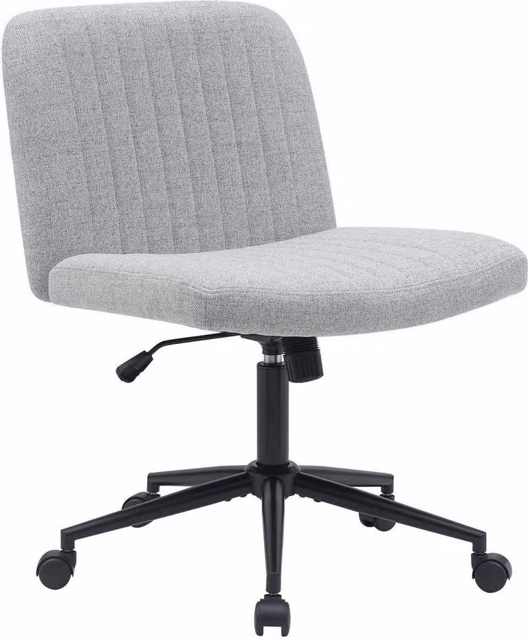 Sedia da ufficio - Sedia ergonomica girevole - Altezza regolabile e girevole a 360 gradi | Colore: grigio chiaro, Materiale: polvere