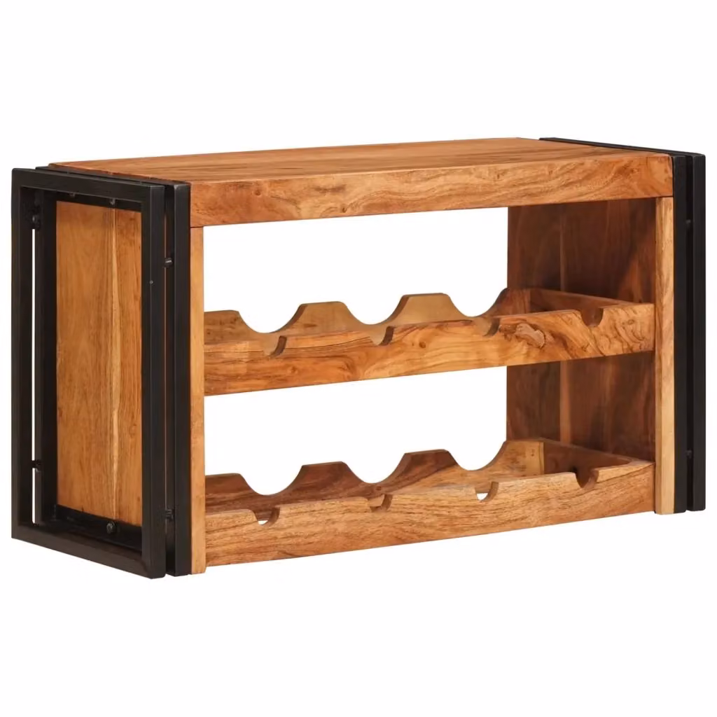 Portabottiglie vidaXL in legno di acacia massello marrone L: 80 cm, P: 45 cm, H: 33 cm – 2
