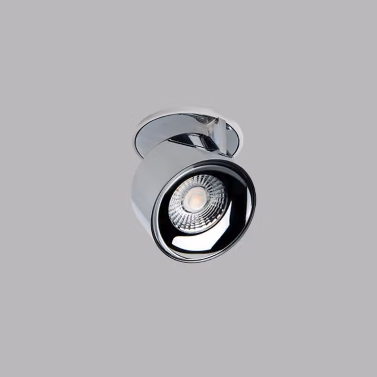 Apparecchio LED da incasso dimmerabile KLIP con possibilità di rotazione, Variante: 11 W, base bianca, riflettore cromato, TRIAC