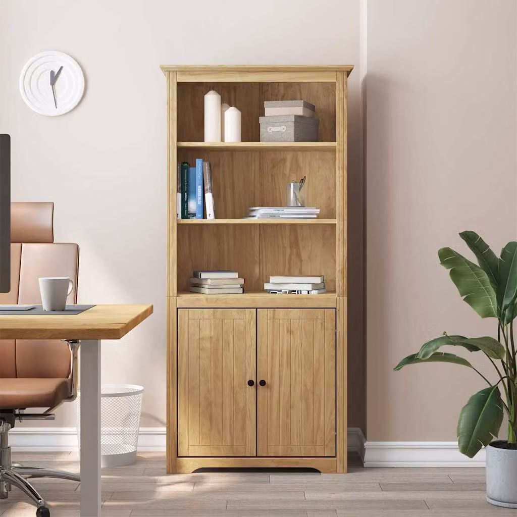 Libreria BODO vidaXL in legno marrone con 3 livelli, L 82 cm x P 40 cm x H 173 cm – 1