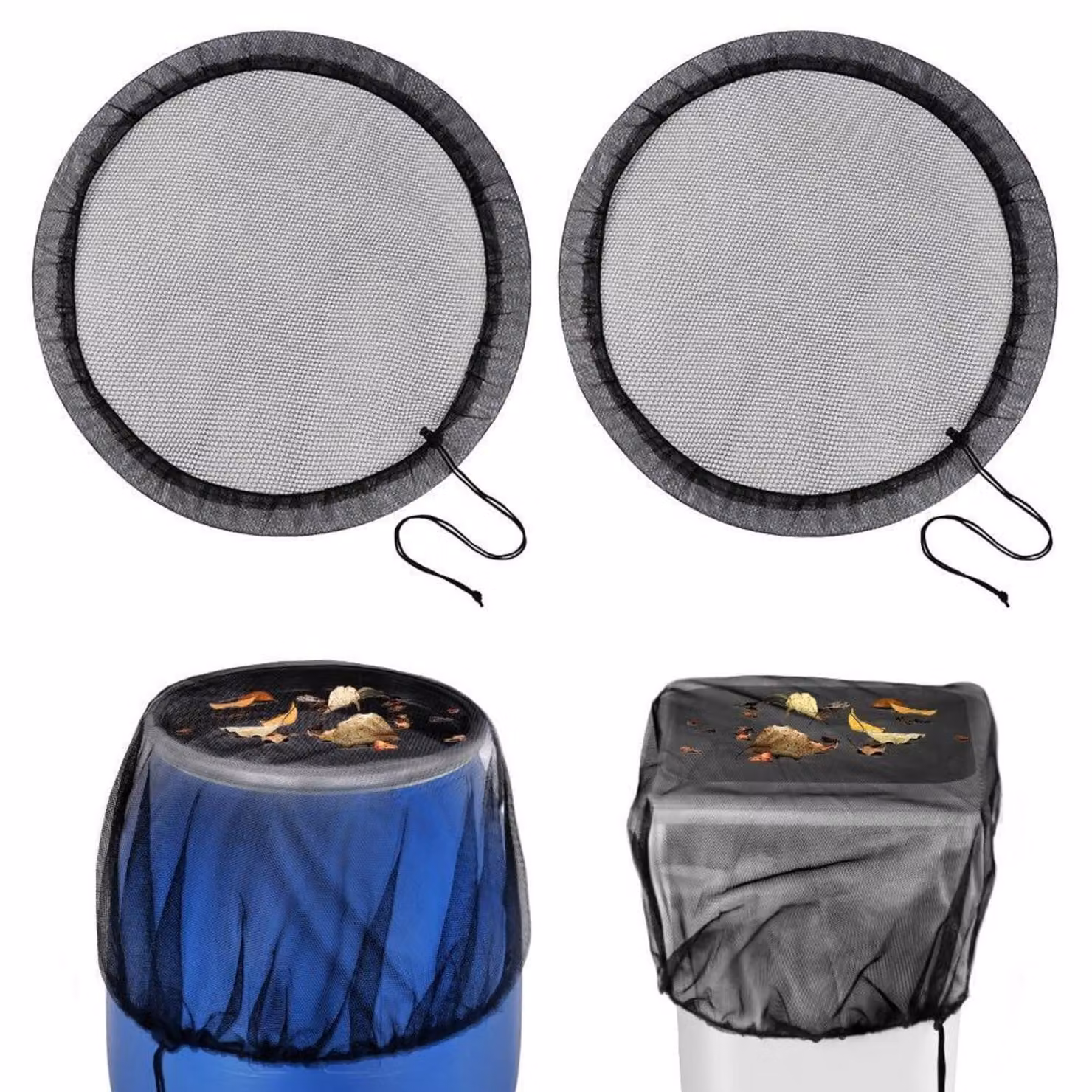 Copertura regolabile per bidoni della spazzatura, 95 cm. Set di 2 reti di copertura