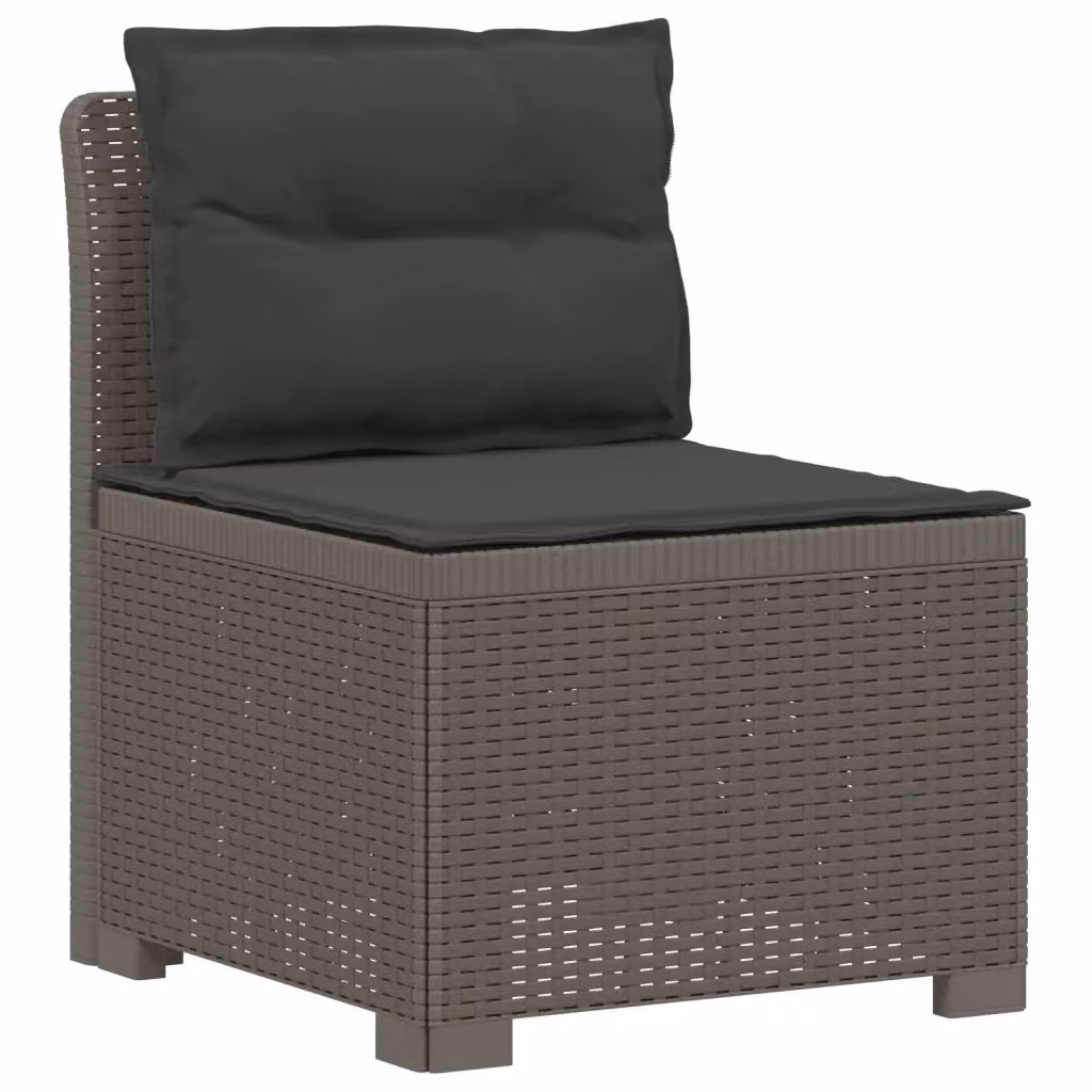 Divano da giardino a 1 posto con cuscini in rattan effetto moderno colore antracite per esterno e balcone L: 70 cm, P: 62 cm, H: 55 cm – 2