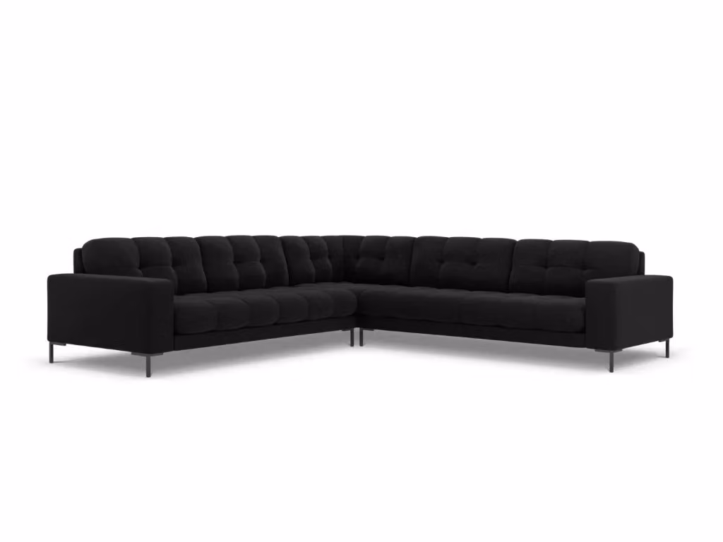 Divano angolare reversibile Bali Cosmopolitan Design in velluto nero da 6 posti L/P/H: 256 x 174,8 x 93 cm – 2