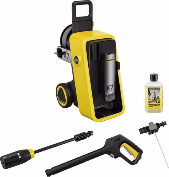 Idropulitrice Kärcher K 7 Comfort Premium Gialla con 3000 W e 180 bar, dotata di serbatoio detergente e avvolgitubo integrato