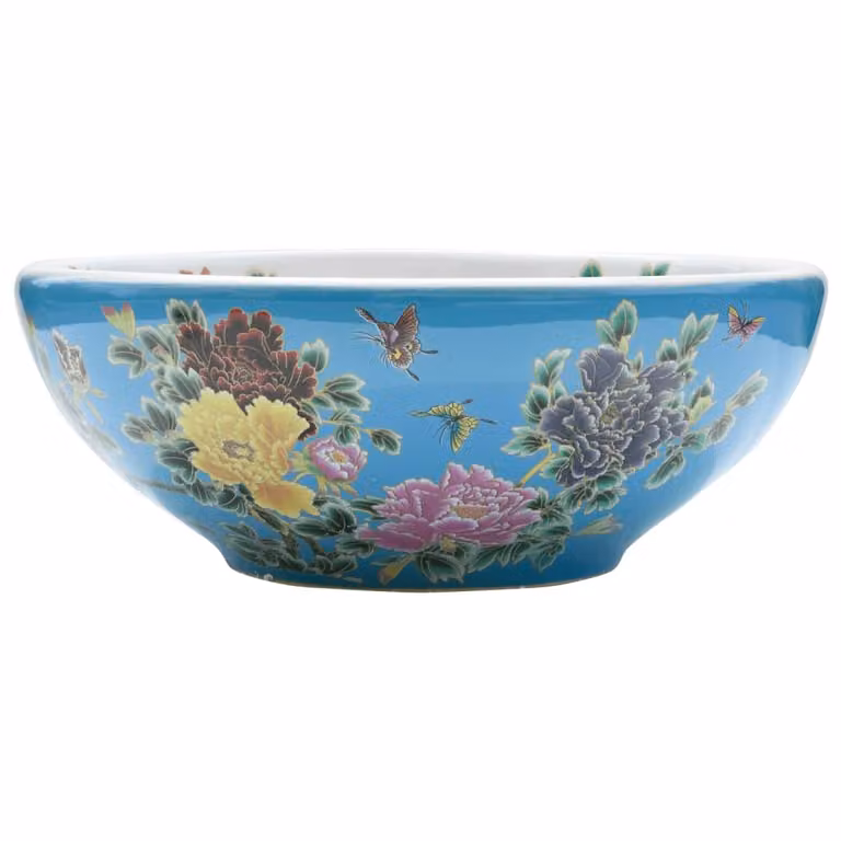 Lavabo da Appoggio Multicolore Rotondo Φ41x14 cm Vetroceramica