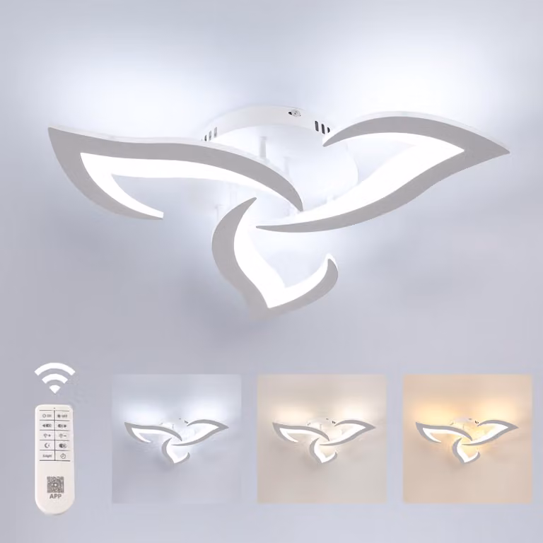 Comely, plafoniera LED dimmerabile, lampada da soffitto moderna in acrilico, 35W, 3937 lumen, temperatura di colore regolabile da 3000K a 6500K