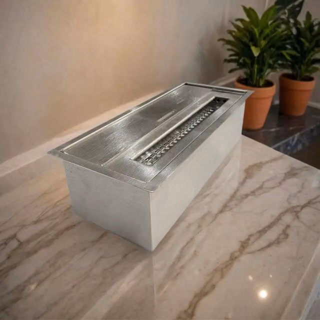 Bruciatore Aquara, Fornello, Elemento riscaldante, Inceneritore, Made in Italy, 13x30 h9 cm, Argento